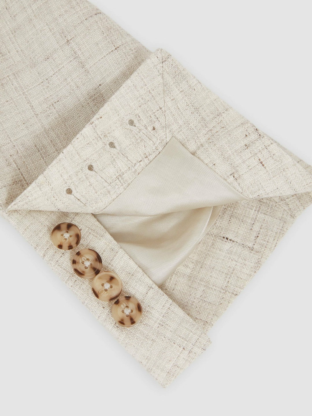 Reiss Linen-Cotton Single-Breasted Suit Blazer Slim-Fit in Stone