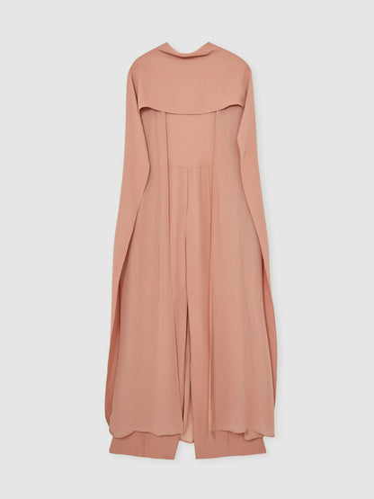 Reiss Wide-Leg Cape Jumpsuit in Pink