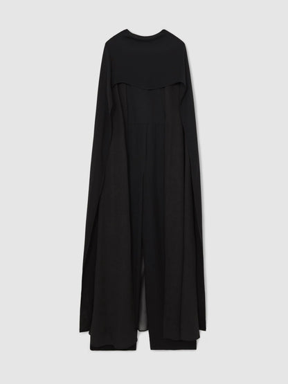 Reiss Wide-Leg Cape Jumpsuit in Black
