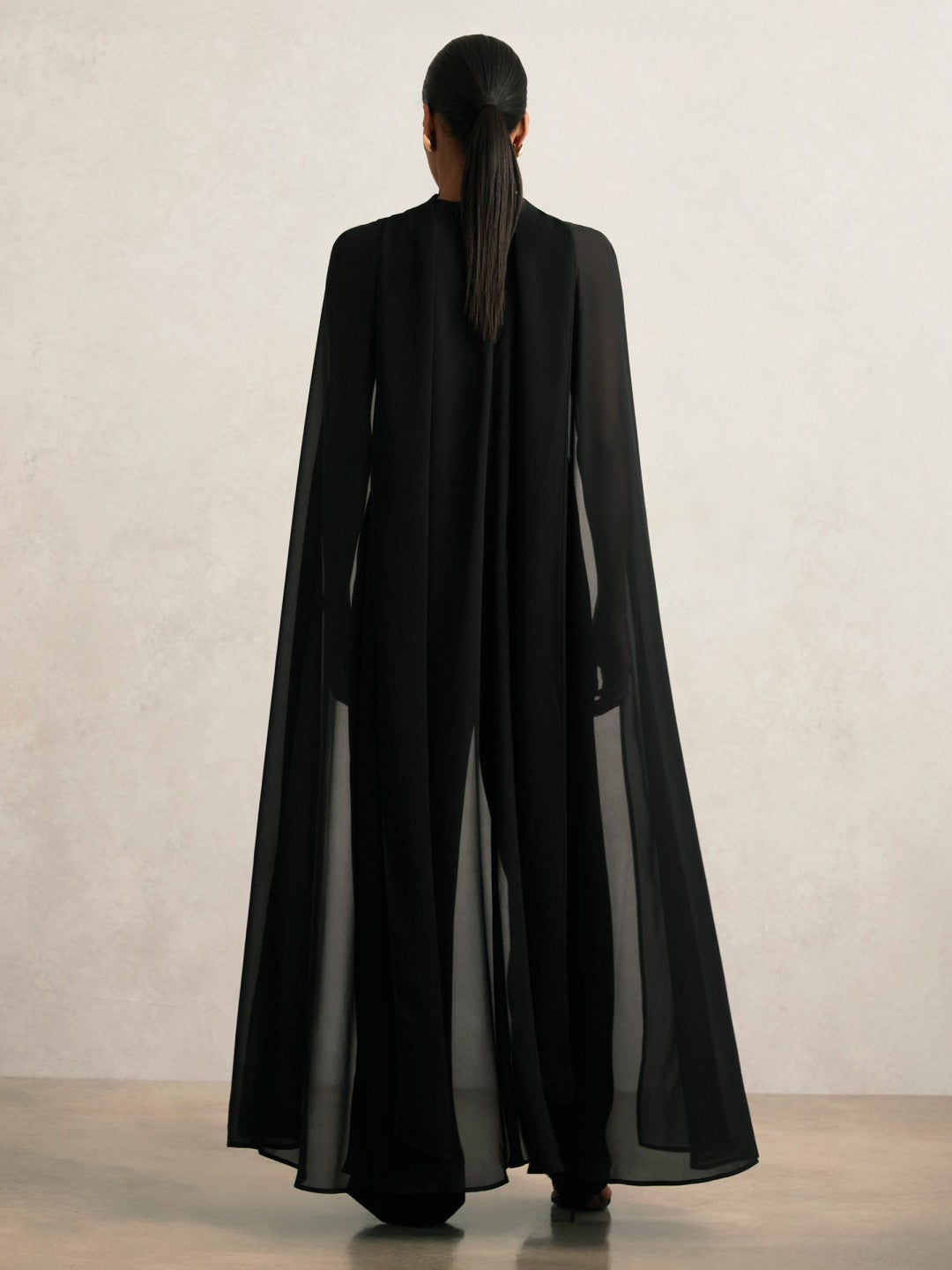 Reiss Wide-Leg Cape Jumpsuit in Black