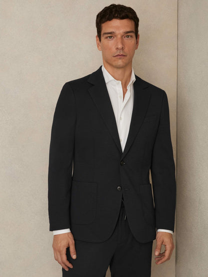 Reiss Slim-Fit Single-Breasted Jersey Suit Blazer in Navy