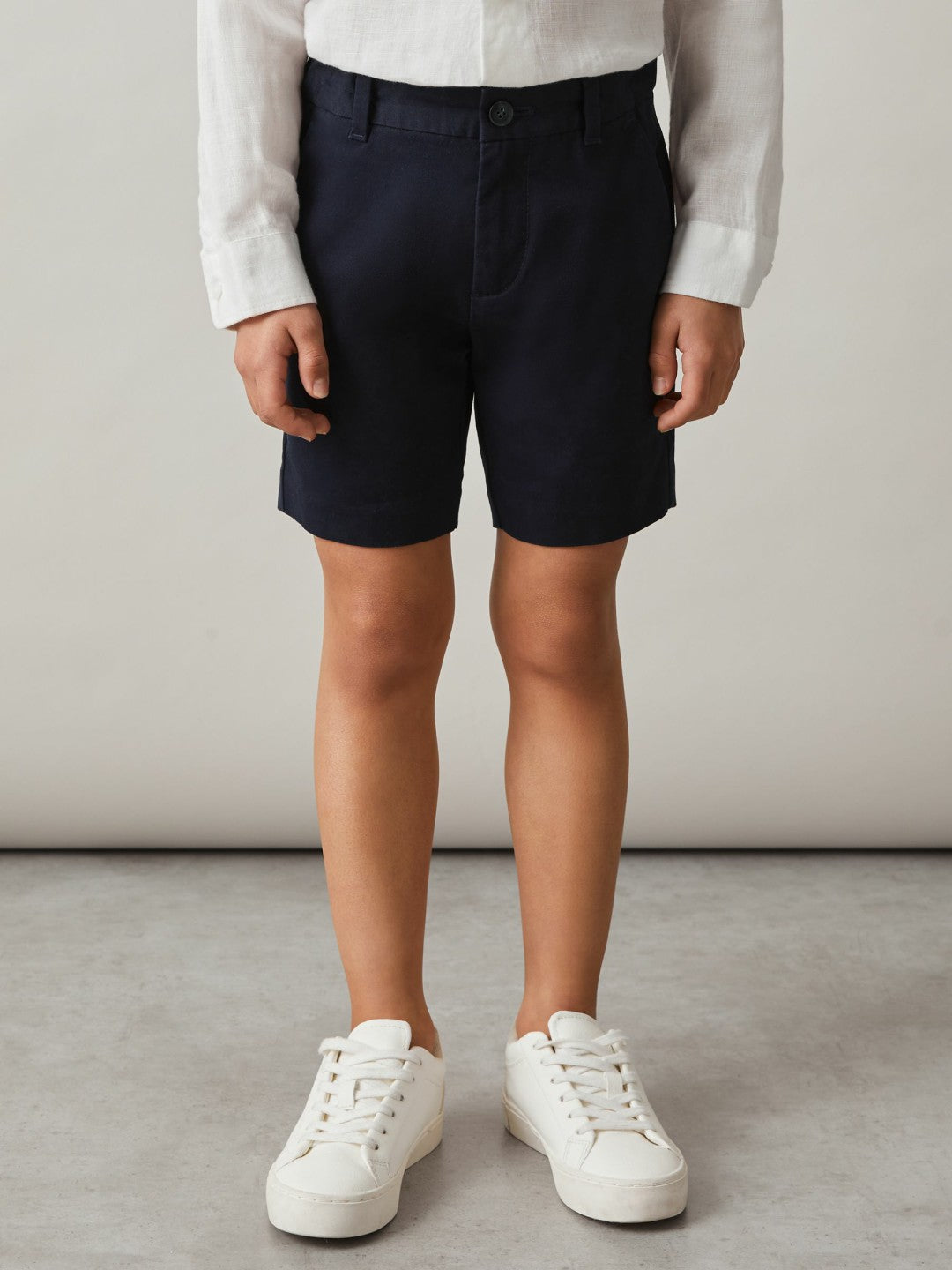 Reiss 9-13 yrs Cotton Chino Shorts with Stretch in Navy