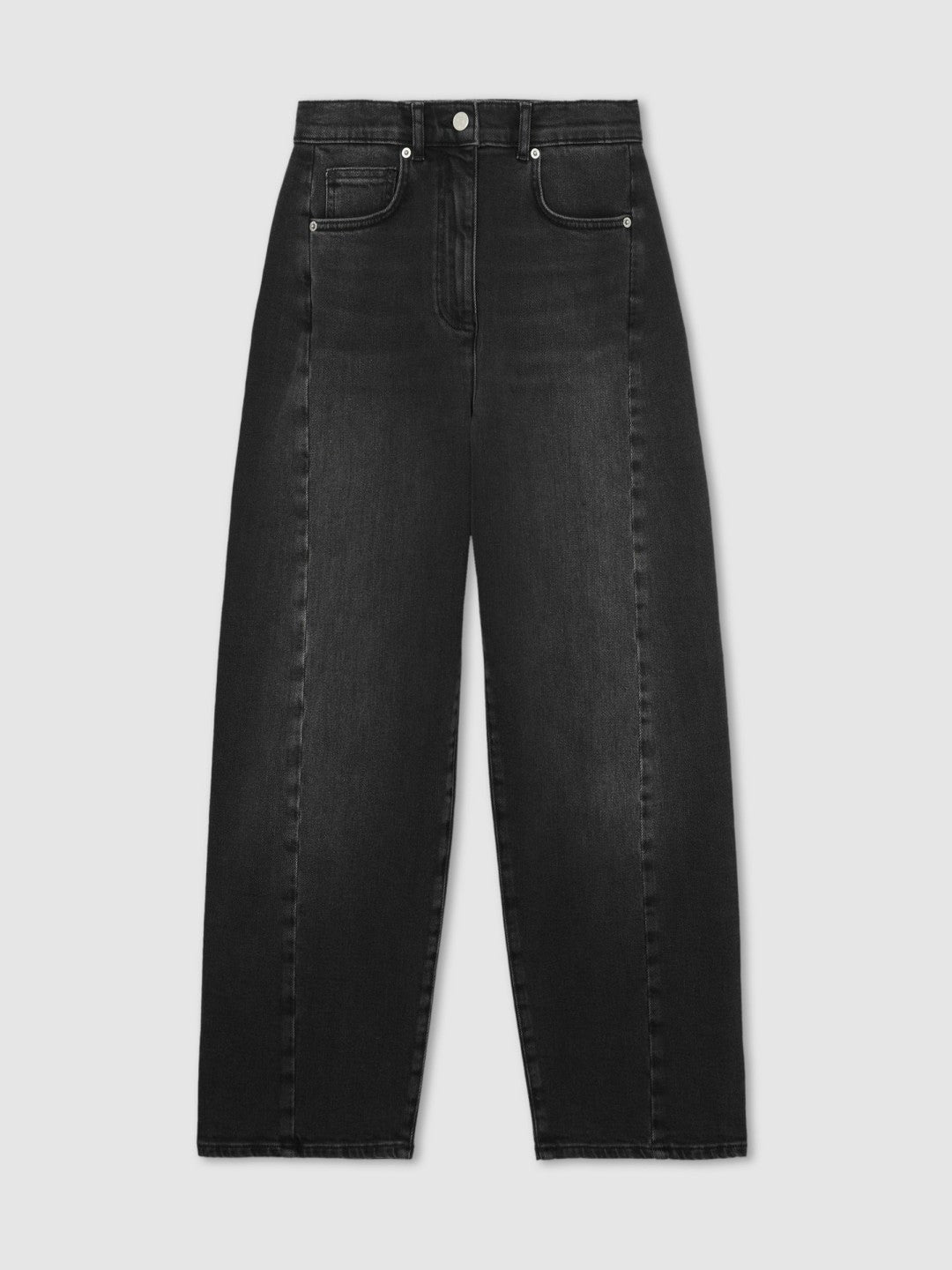 Reiss Petite Barrel-Leg Seam Jeans in Washed Grey