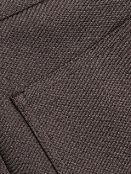 Reiss Petite Twill Patch-Pocket Flared Trousers in Mauve Neutral
