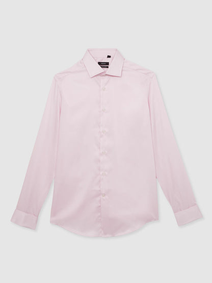 Reiss Slim Fit Slim-Fit Cotton-Sateen Shirt in Pink