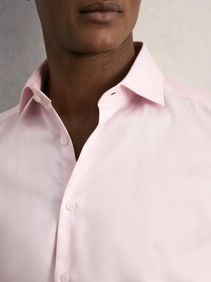 Reiss Slim Fit Slim-Fit Cotton-Sateen Shirt in Pink