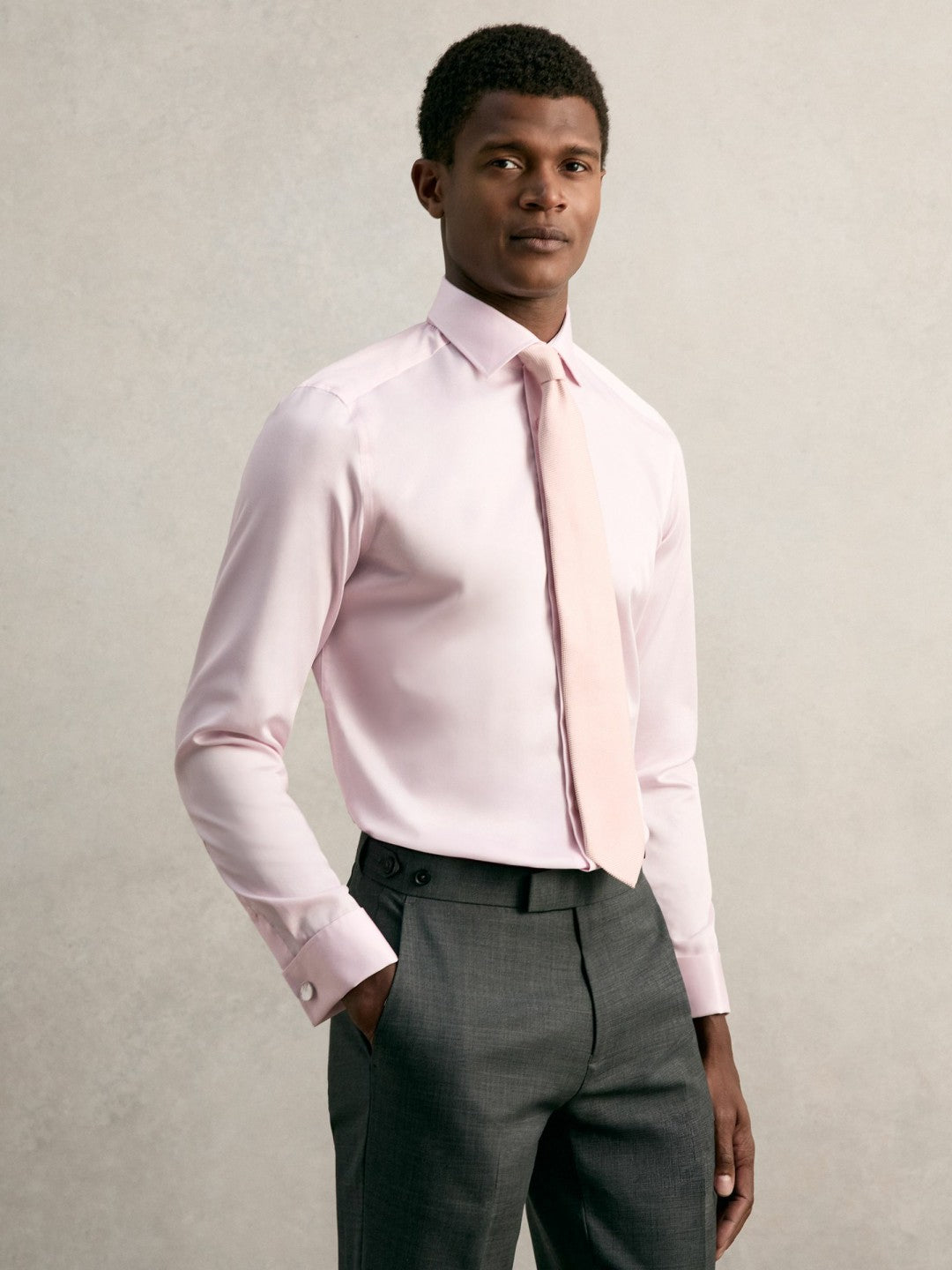 Reiss Slim Fit Slim-Fit Cotton-Sateen Shirt in Pink