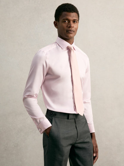 Reiss Slim Fit Slim-Fit Cotton-Sateen Shirt in Pink