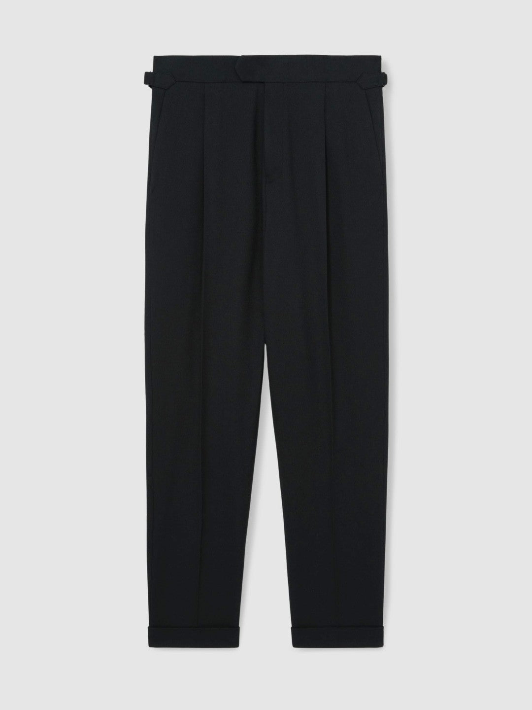 Reiss Regular Fit Herringbone Trousers With Cotton in Navy
