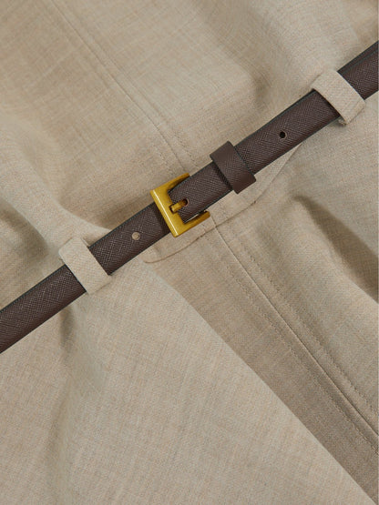 Reiss 13-14 yrs Drop Waist Belted Sleeveless Dress in Neutral