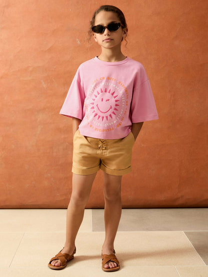 Reiss 9-13 yrs SmileyWorld | Sun-Print T-Shirt in Pink