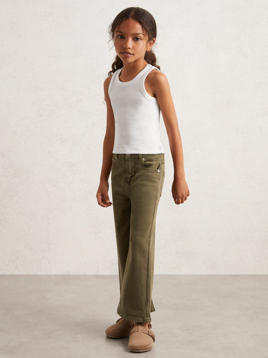 Reiss 3-9 yrs Stretch-Cotton Ribbed Vest in Ivory