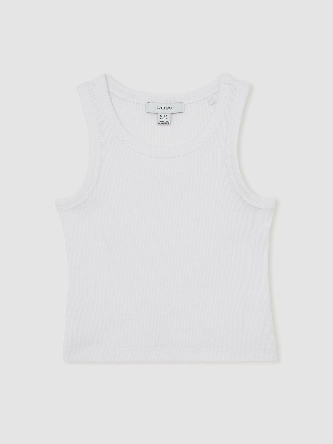 Reiss 3-9 yrs Stretch-Cotton Ribbed Vest in Ivory