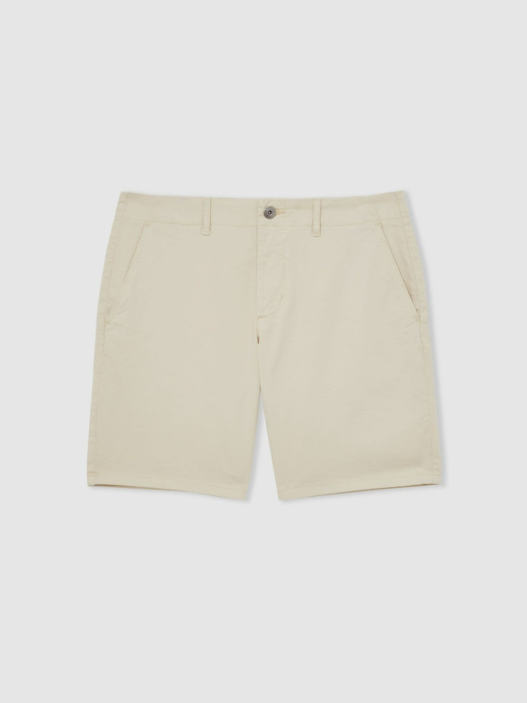 Reiss Paige Cotton Chino Shorts with Stretch in Cream