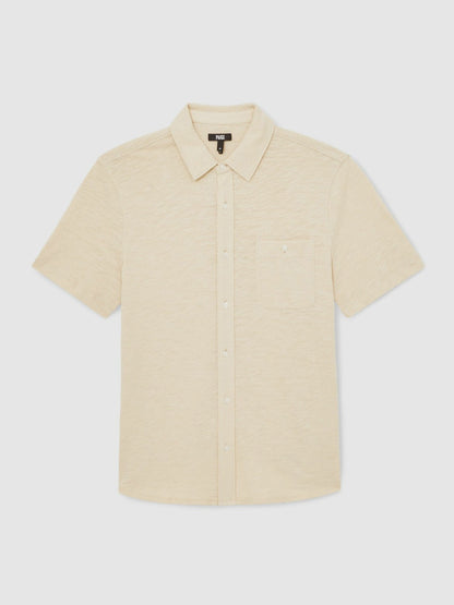 Reiss Paige Carillo Short Sleeve Shirt in Cream