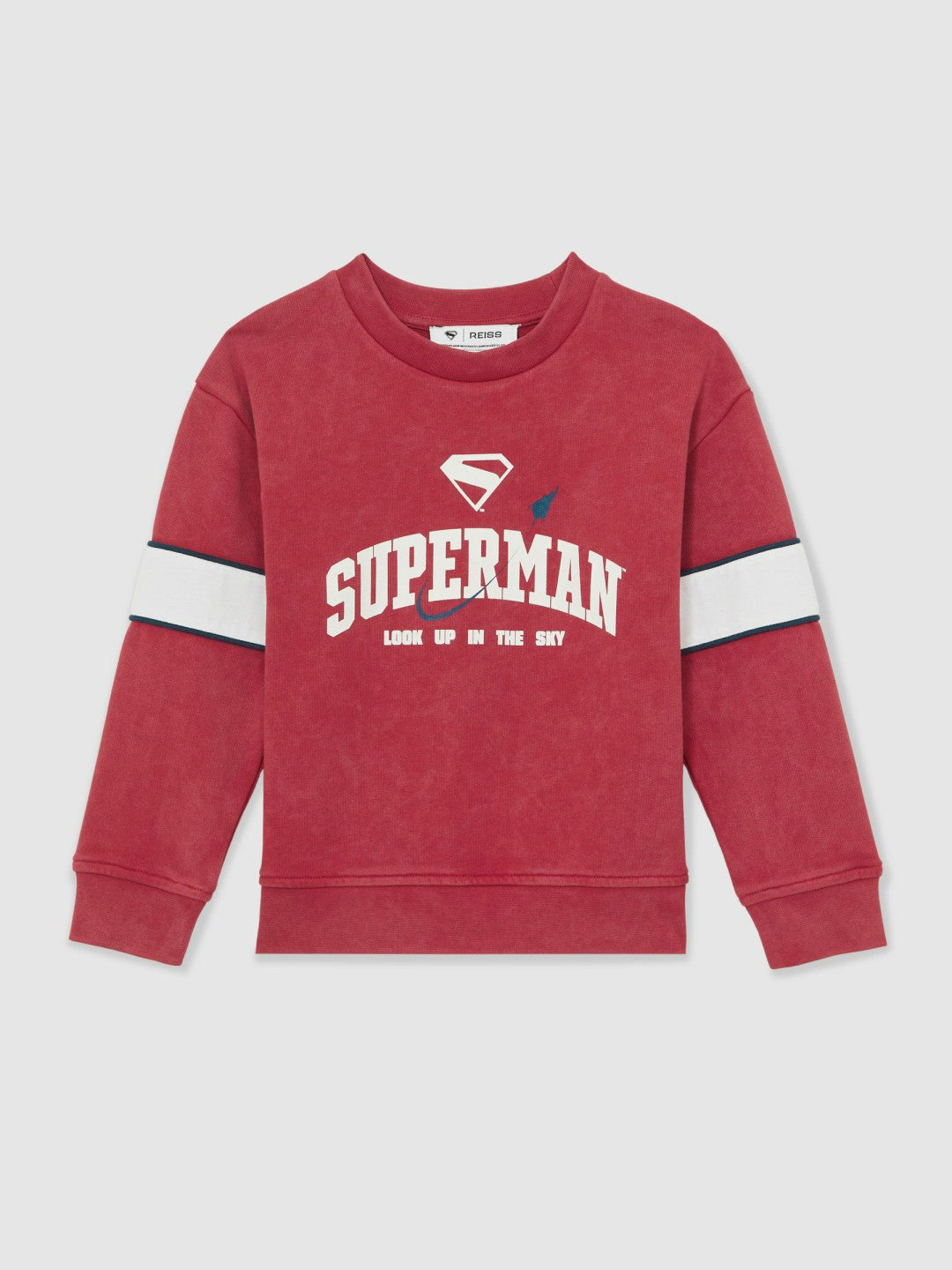Reiss 3-9 yrs Superman Cotton Logo Sweatshirt in Red