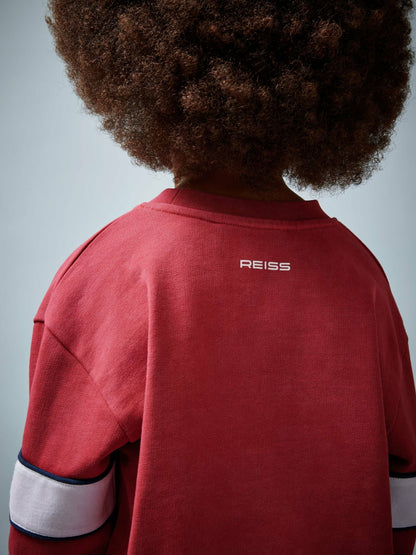 Reiss 3-9 yrs Superman Cotton Logo Sweatshirt in Red