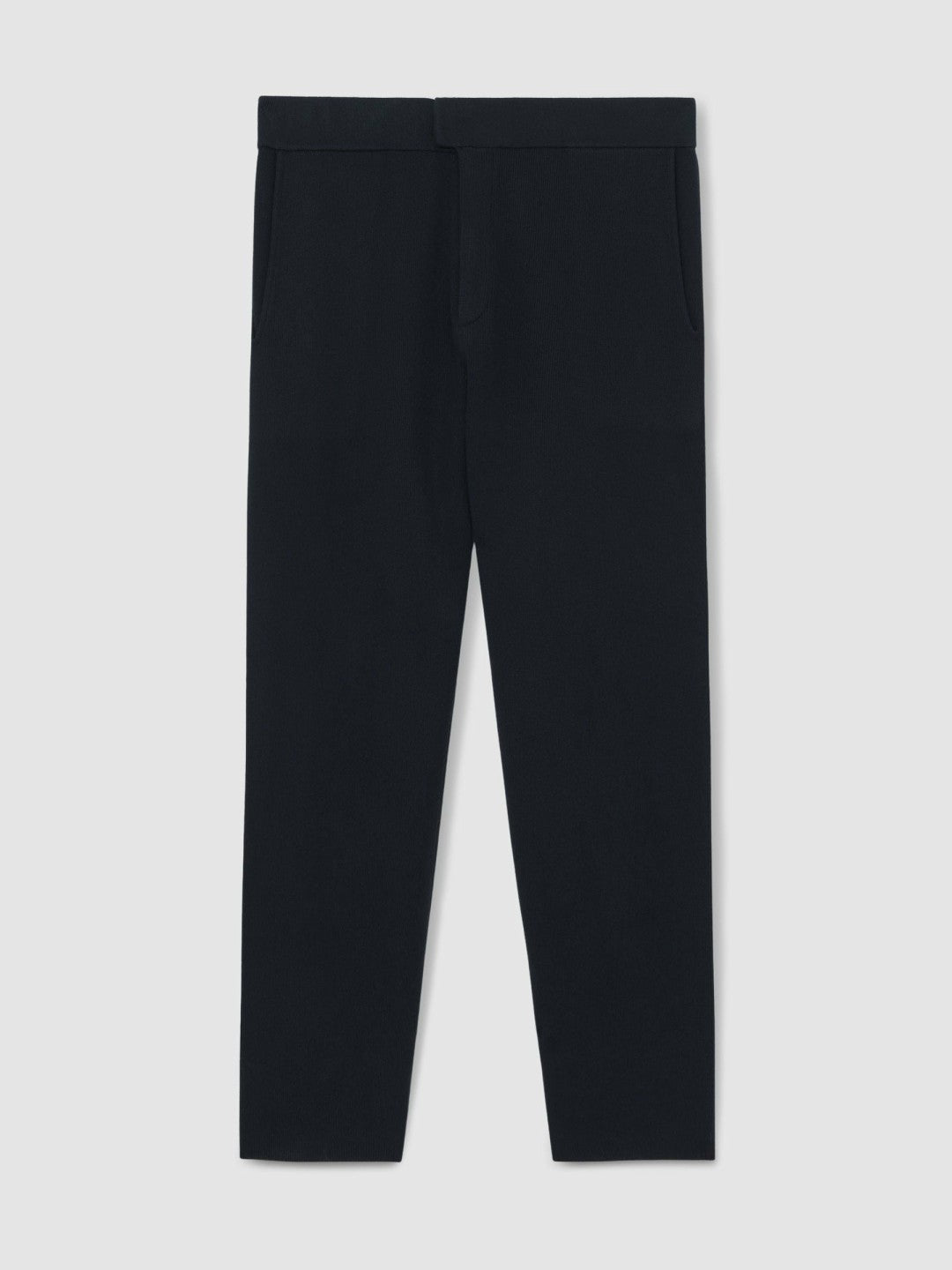 Reiss Tapered Knitted Trousers in Navy