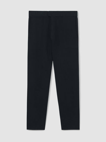 Reiss Tapered Knitted Trousers in Navy