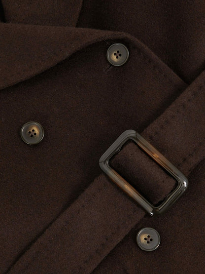 Reiss 9-13 yrs Double-Breasted Blindseam Wool-Blend Coat in Chocolate Brown
