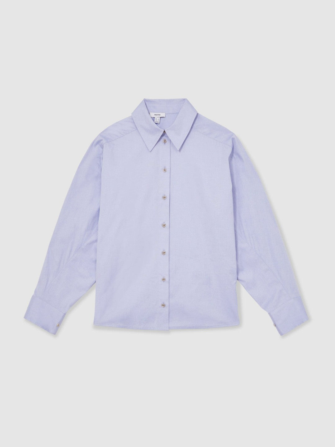 Reiss Cotton Button Through Oxford Shirt in Blue