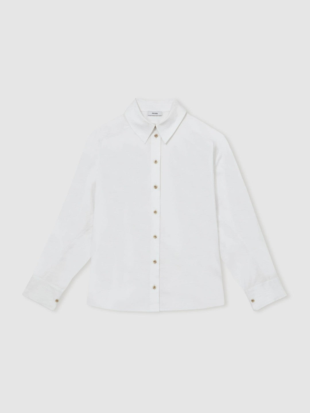 Reiss Cotton Button Through Oxford Shirt in White
