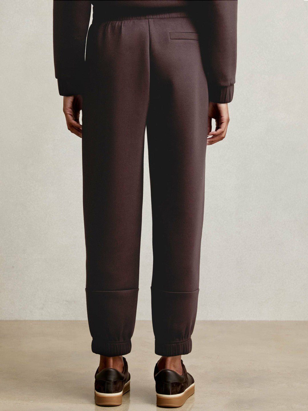 Reiss Tapered Elasticated-Waist Joggers in Plum