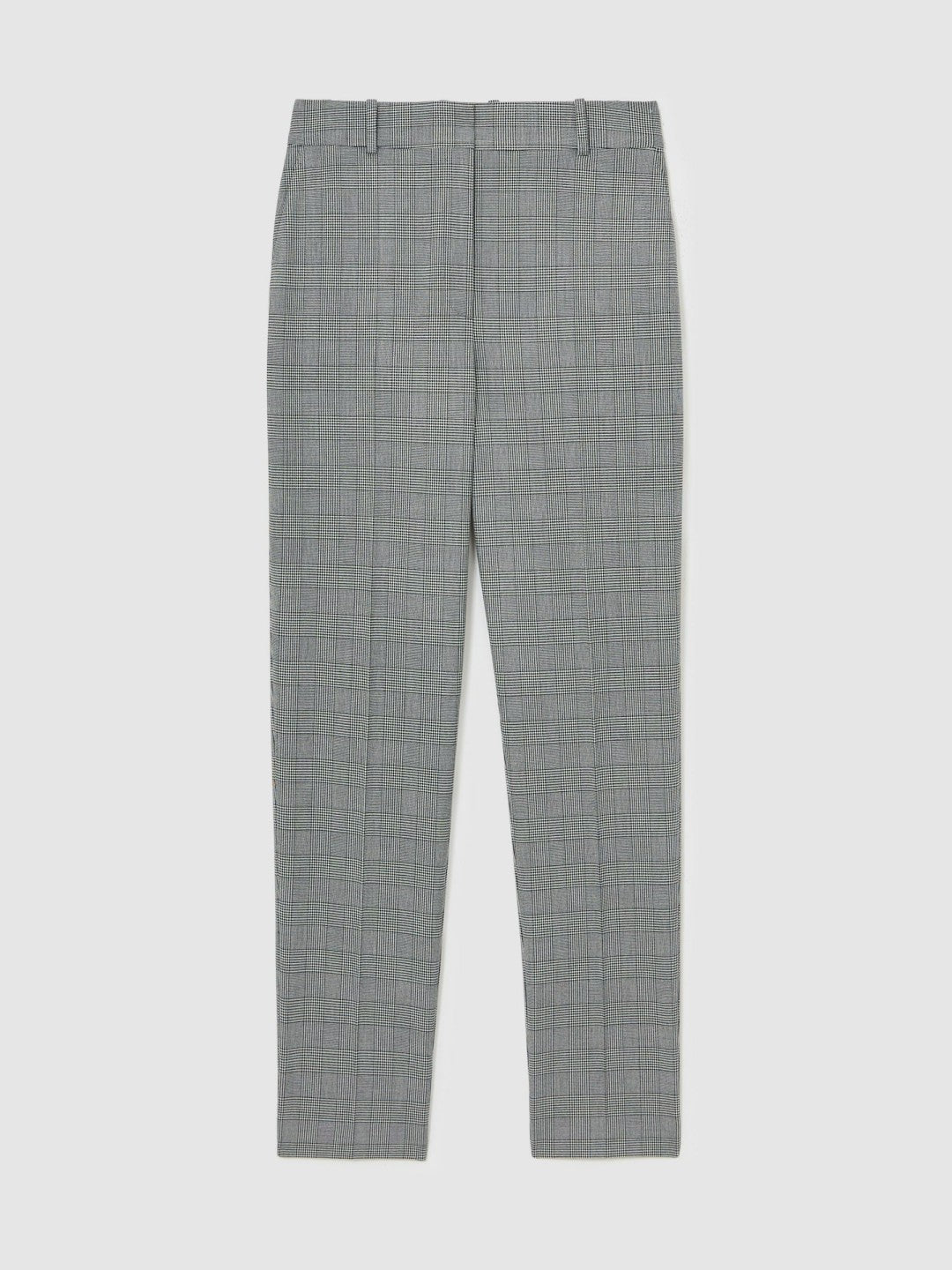 Reiss Petite Check Slim-Fit Suit Trousers in Grey