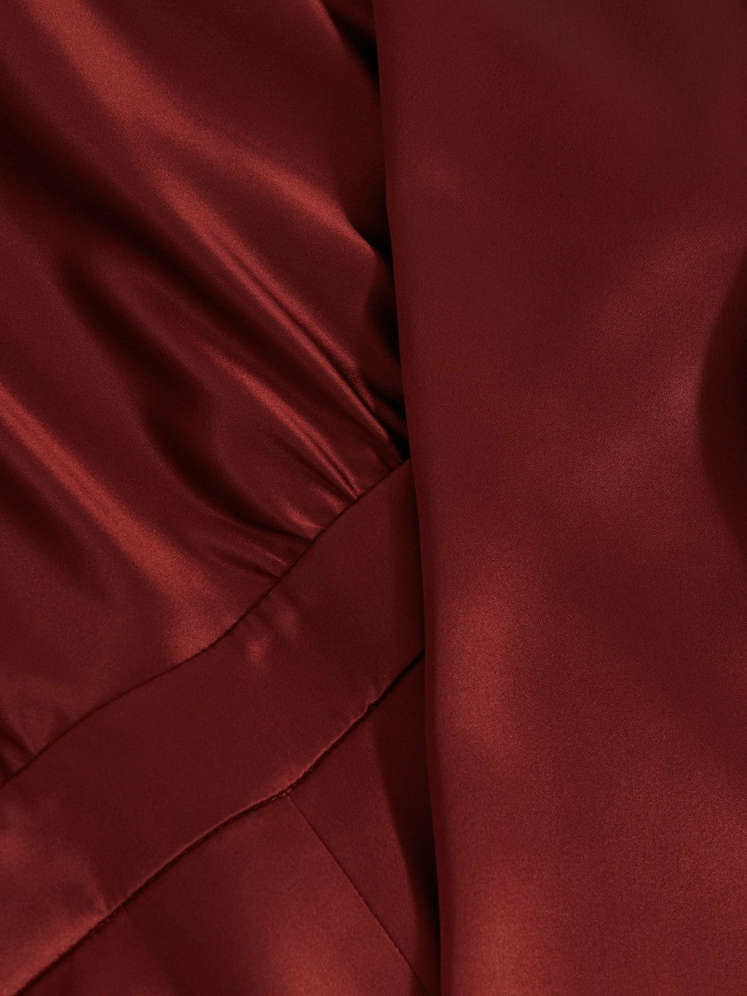 Reiss Petite Satin Cape-Sash Jumpsuit in Dark Red