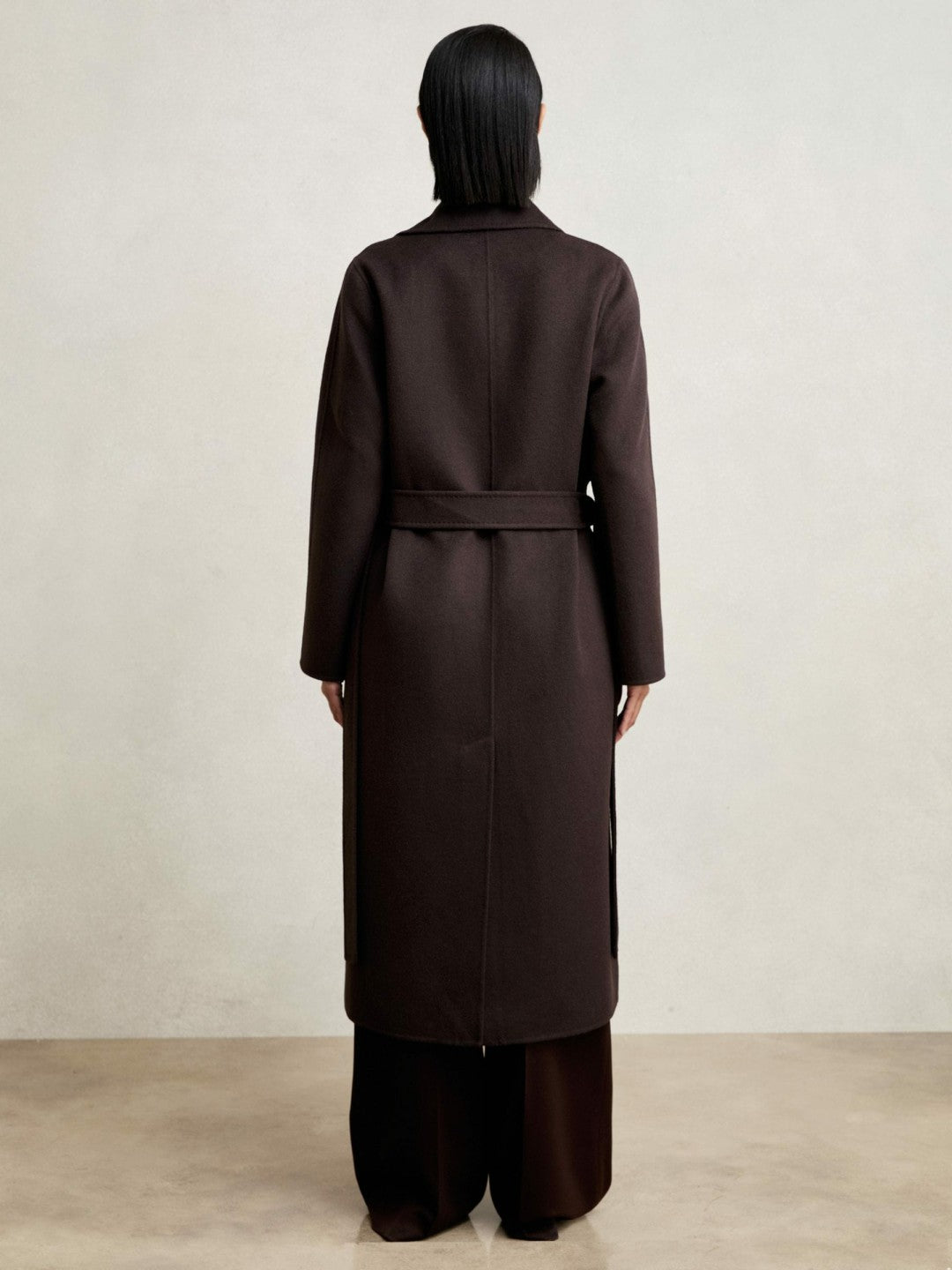 Reiss Double-Breasted Blindseam Coat Wool-Blend in Aubergine