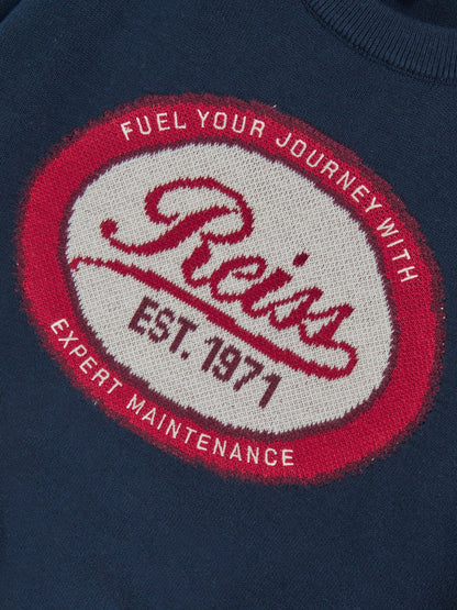 Reiss 3-9 yrs Cotton Motor Cars Logo Jumper in Navy
