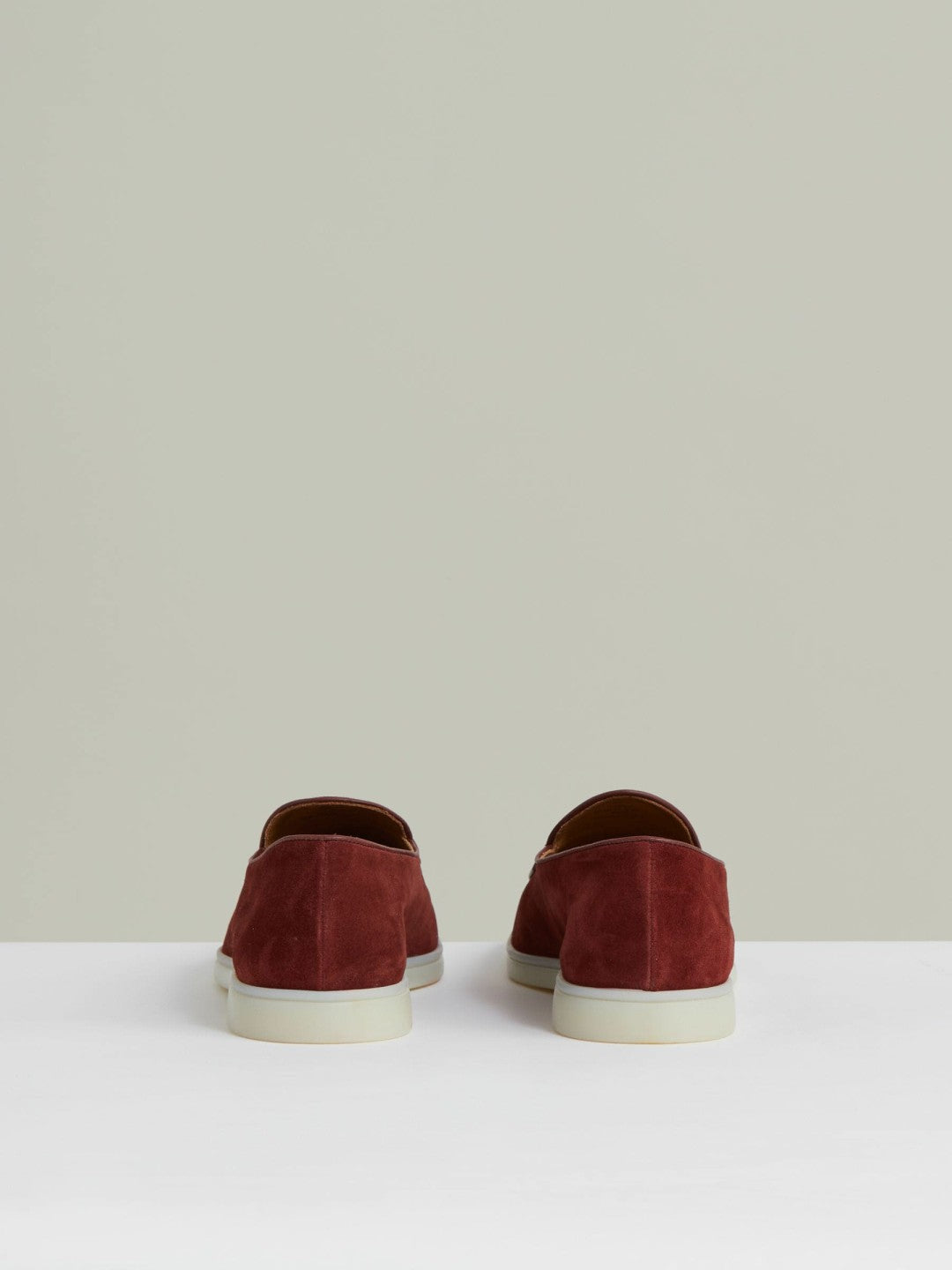 Reiss Suede Tassel Loafers in Maroon Red