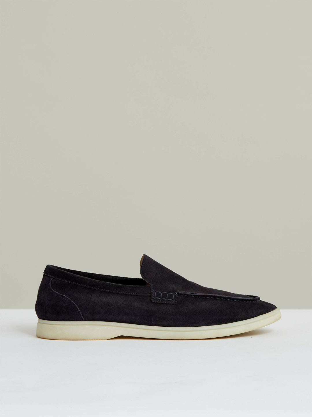 Reiss Suede Slip-On Loafers in Navy