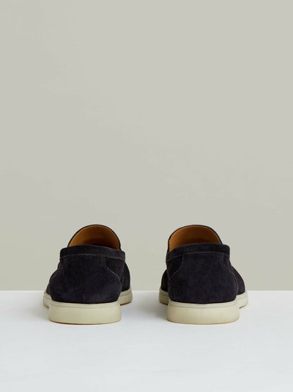 Reiss Suede Slip-On Loafers in Navy