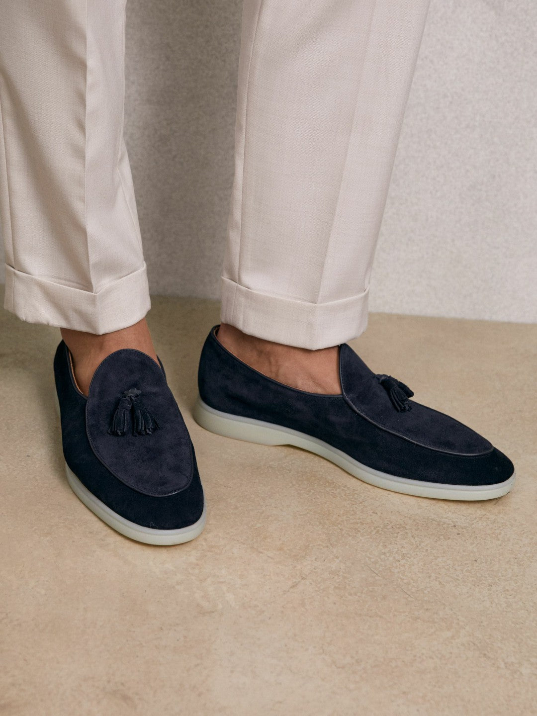 Reiss Suede Tassel Loafers in Navy