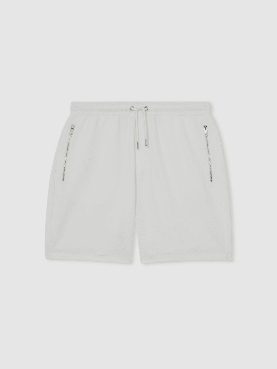 Reiss Textured Drawstring Shorts in White