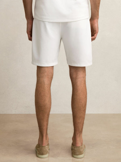 Reiss Textured Drawstring Shorts in White