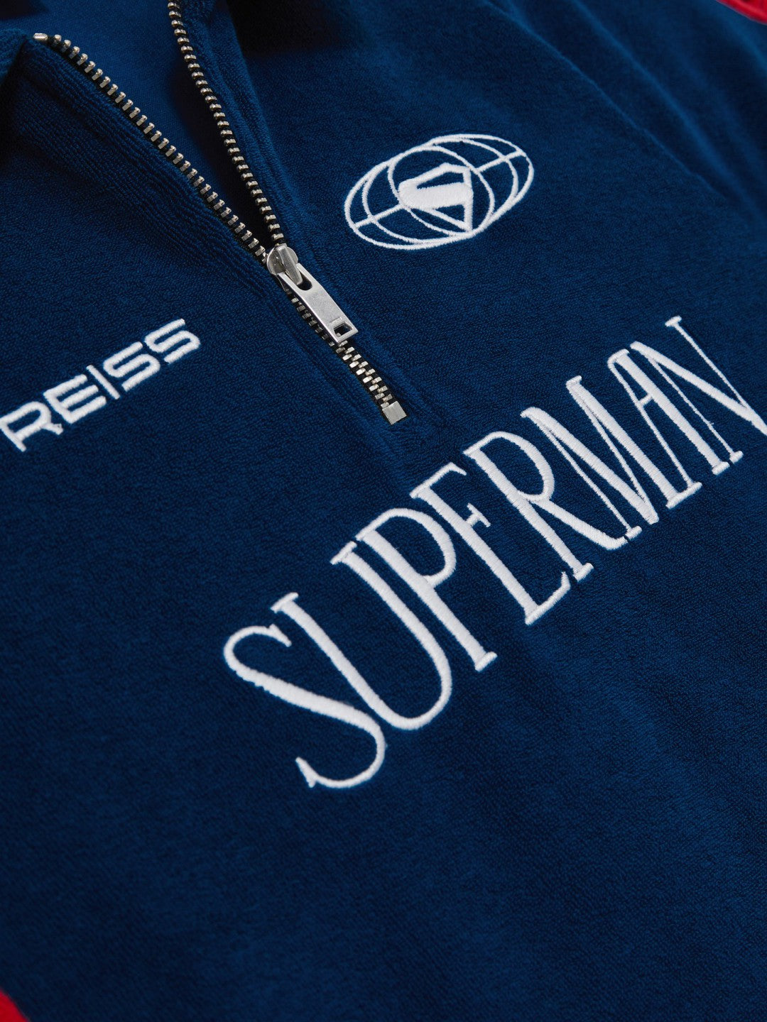 Reiss 13-14 yrs Superman Towelling Polo Shirt in Blue/Red