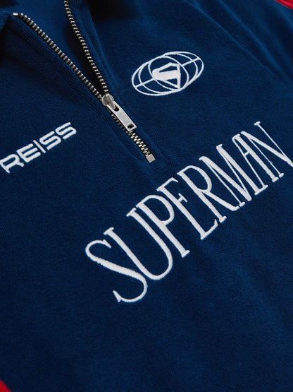Reiss 13-14 yrs Superman Towelling Polo Shirt in Blue/Red