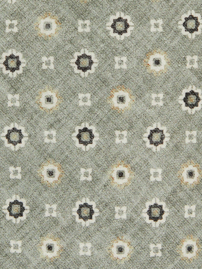 Reiss Silk Floral-Medallion Tie in Soft Sage