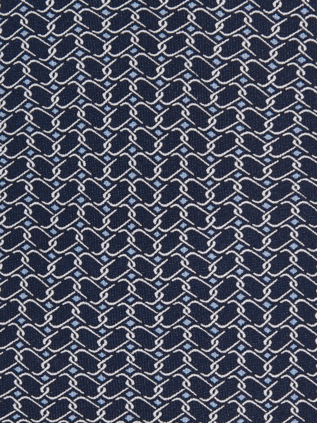 Reiss Silk Geometric-Chain Print Tie in Navy