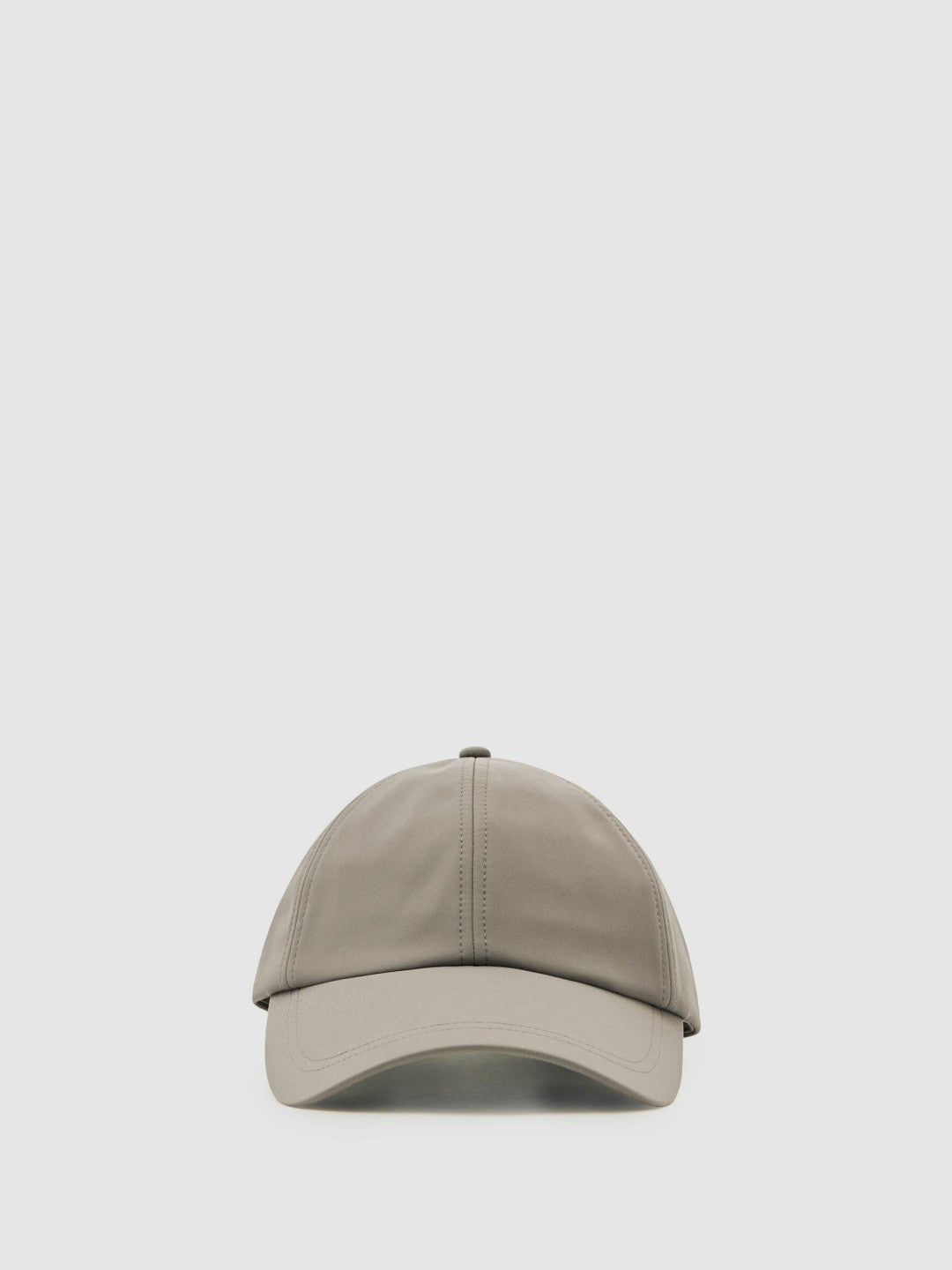 Reiss Embroidered Logo Tech Baseball Cap in Mushroom Brown