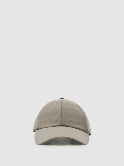 Reiss Embroidered Logo Tech Baseball Cap in Mushroom Brown