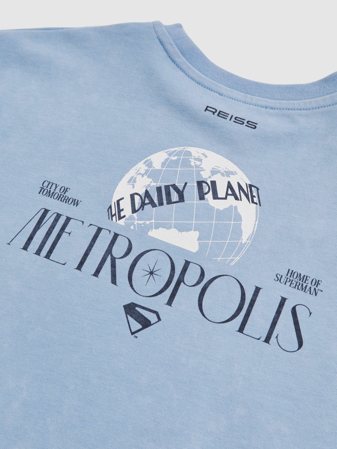 Reiss 3-9 yrs Superman Metropolis Logo T-Shirt in Light Blue