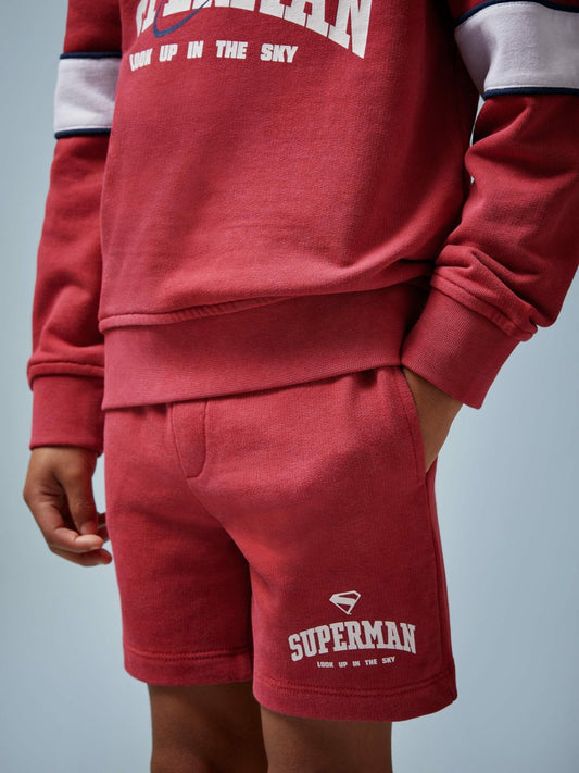 Reiss 3-9 yrs Superman Cotton Logo Shorts in Red