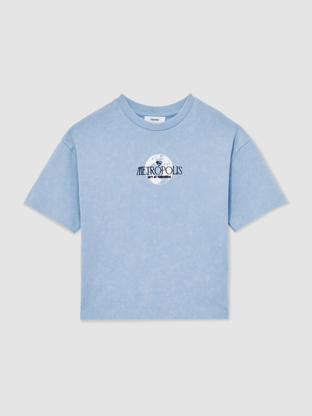 Reiss 9-13 yrs Superman Metropolis Logo T-Shirt in Light Blue