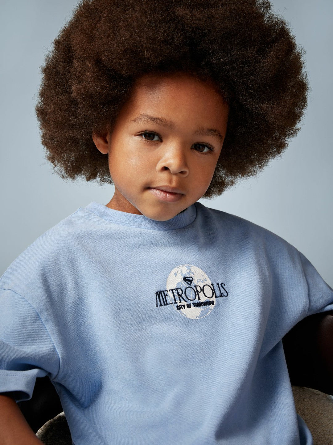 Reiss 9-13 yrs Superman Metropolis Logo T-Shirt in Light Blue