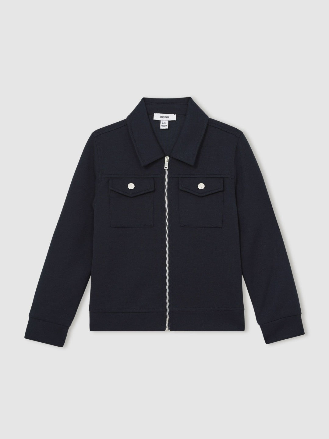 Reiss 9-13 yrs Interlock Zip Through Overshirt in Navy Blue