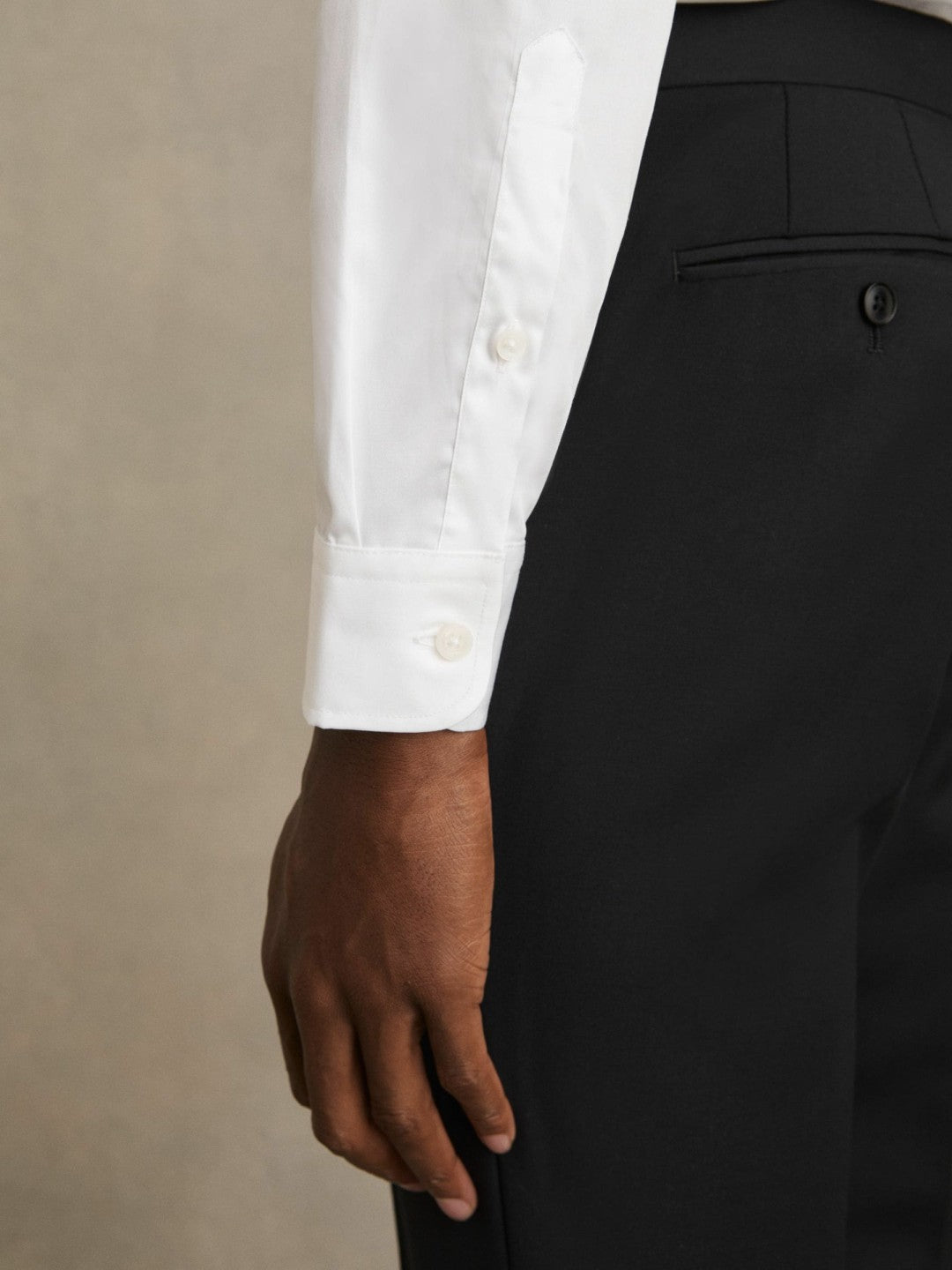Reiss Slim Fit Cotton Sateen Shirt in White