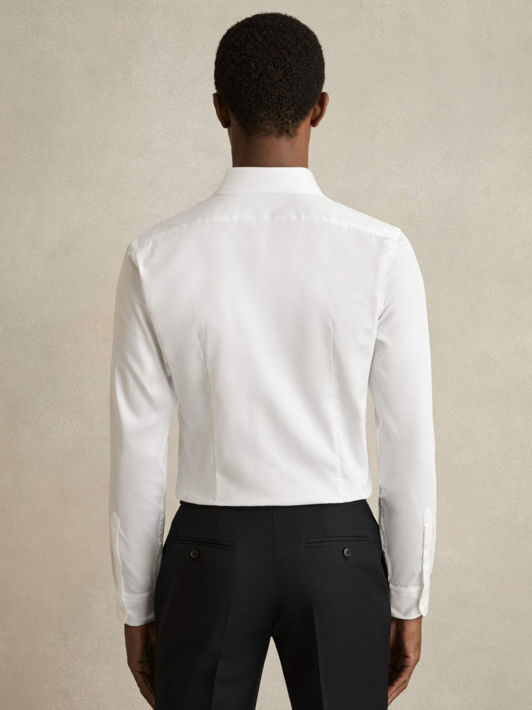 Reiss Slim Fit Cotton Sateen Shirt in White